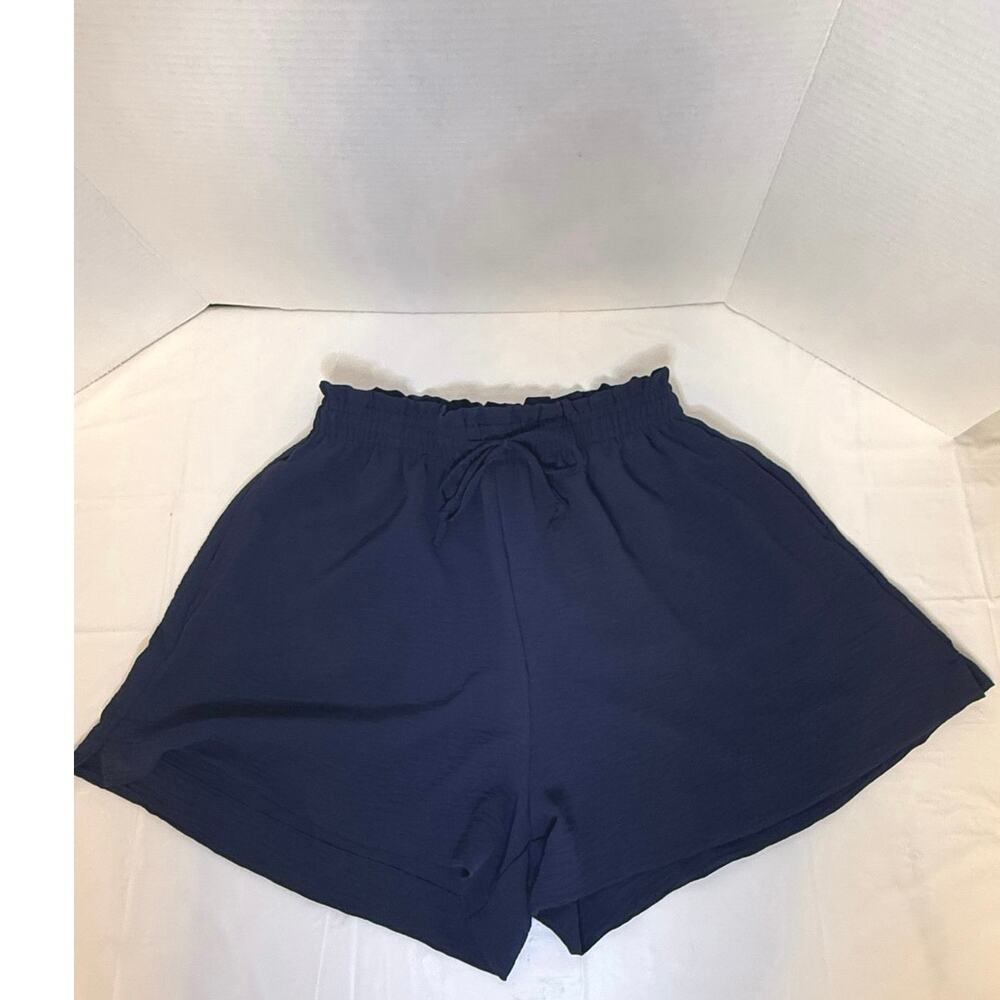 Terranova Navy Paperbag Waist Crinkle Shorts S